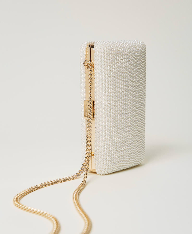 Scee by twin set Clutch con perle e Oval T In Vendita