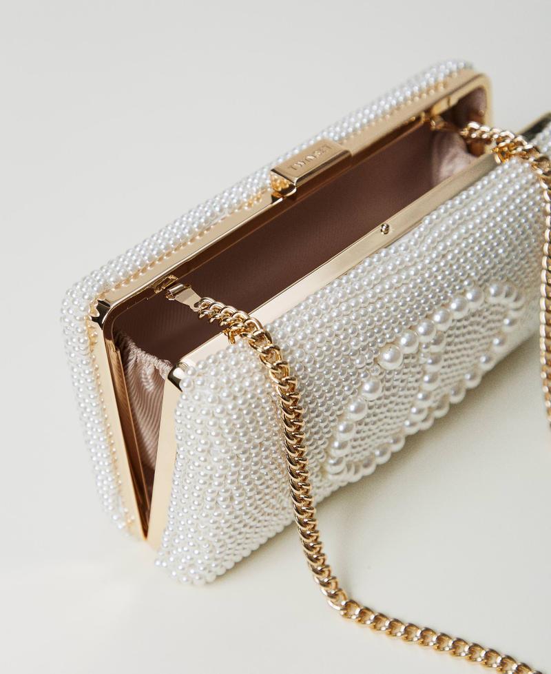 Scee by twin set Clutch con perle e Oval T In Vendita