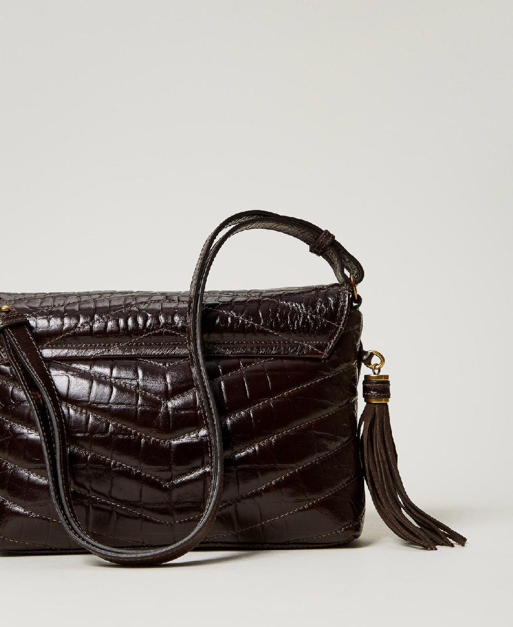 Scee by twin set Borsa a tracolla 'Dreamy' media in pelle stampa cocco Offerte