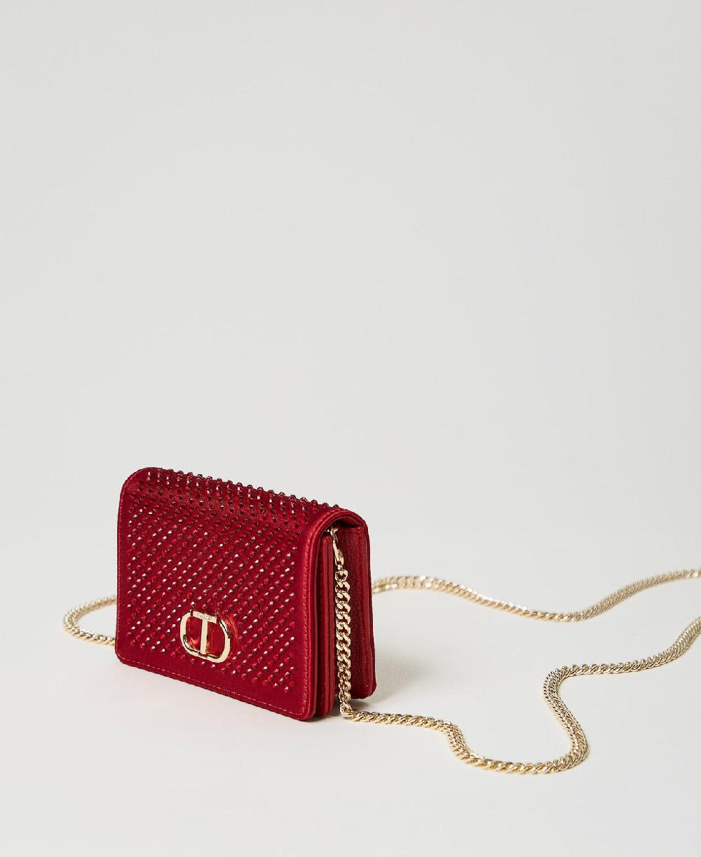 Scee by twin set Mini borsa a tracolla in raso con strass 2025