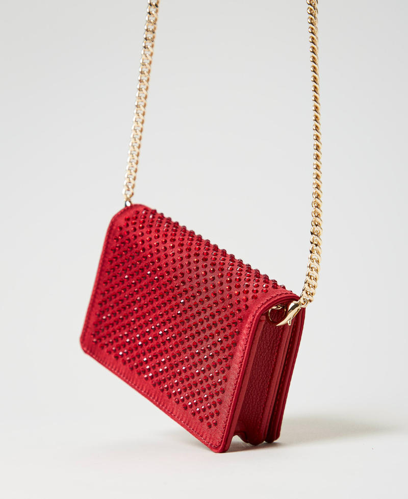 Scee by twin set Mini borsa a tracolla in raso con strass 2025