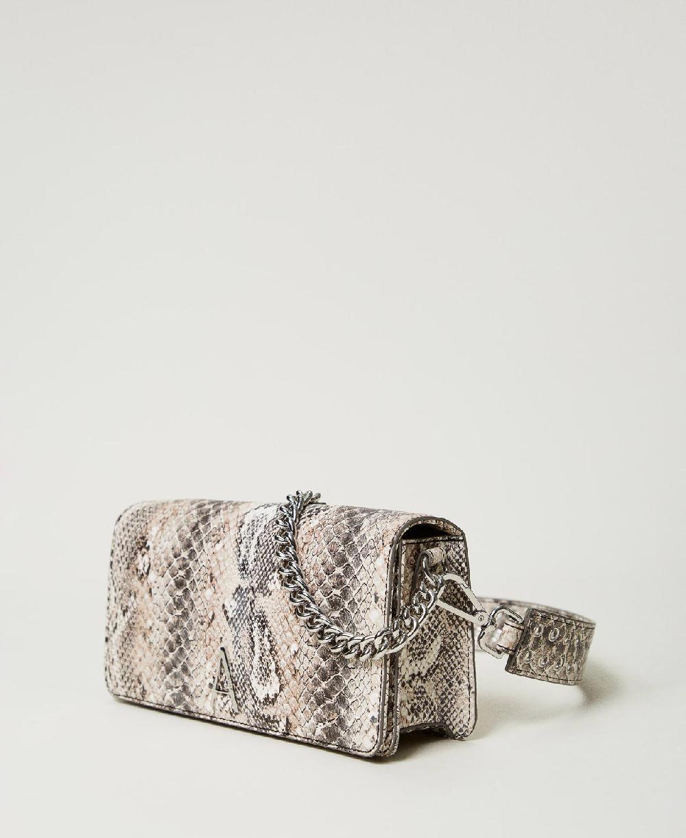Scee by twin set Borsa a tracolla con stampa snake Nuovo