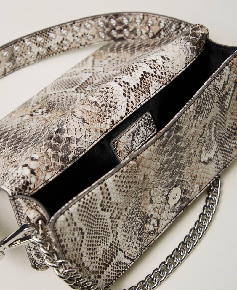 Scee by twin set Borsa a tracolla con stampa snake Nuovo