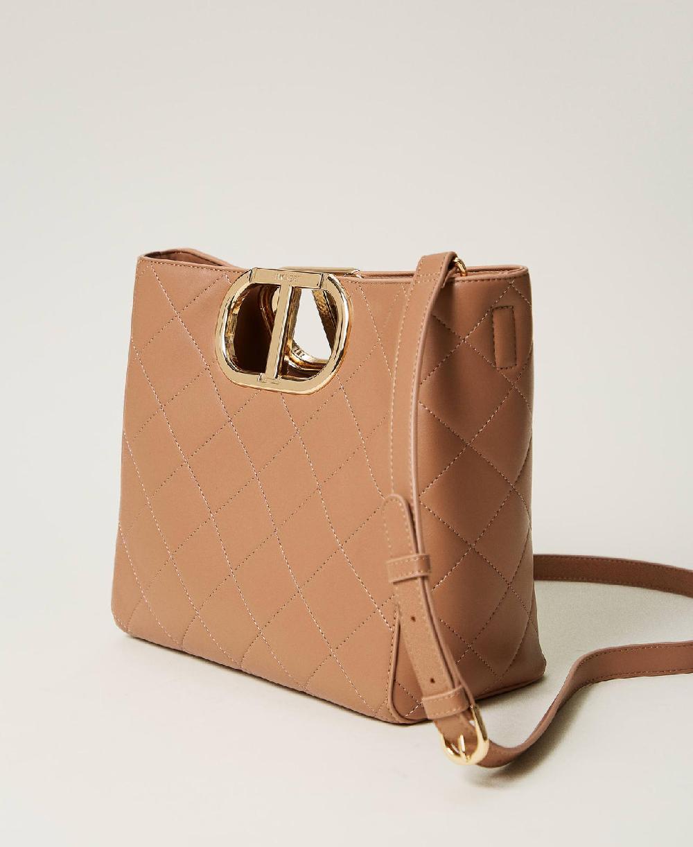 Scee by twin set Borsa shopper 'Lila' trapuntata con manico Oval T Promozione