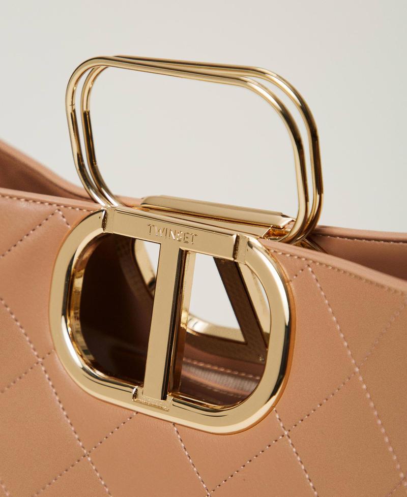 Scee by twin set Borsa shopper 'Lila' trapuntata con manico Oval T Promozione