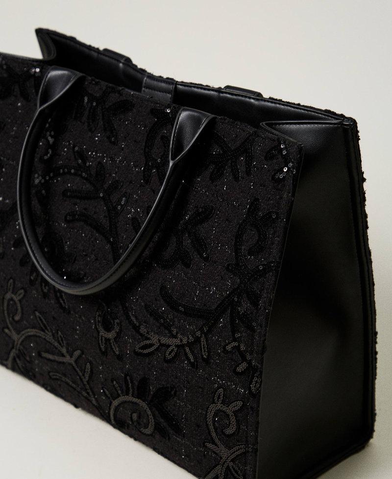 Scee by twin set Borsa shopper 'Victoria' con ricamo e logo Spedizione Gratuita