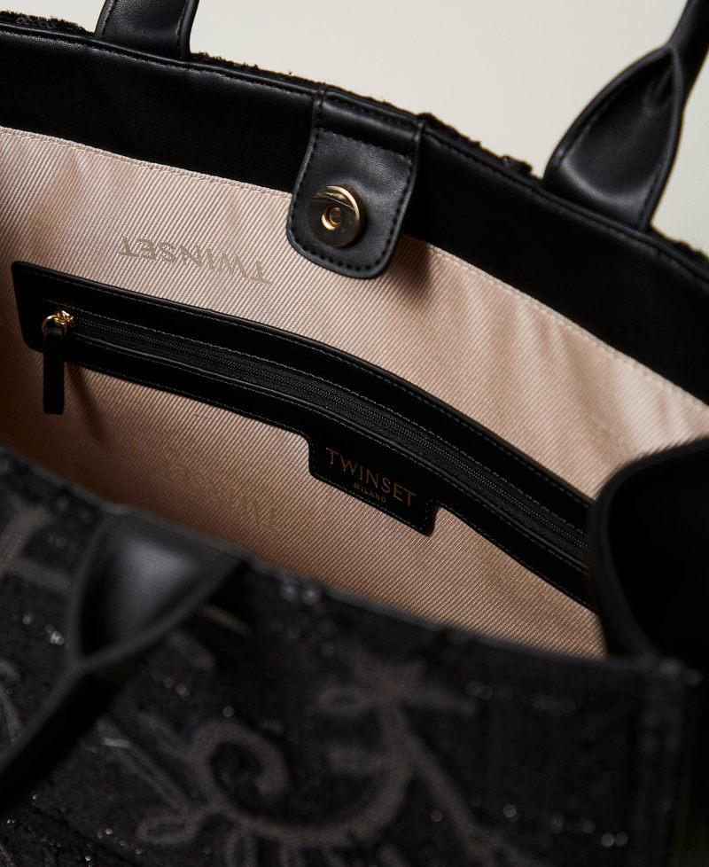 Scee by twin set Borsa shopper 'Victoria' con ricamo e logo Spedizione Gratuita