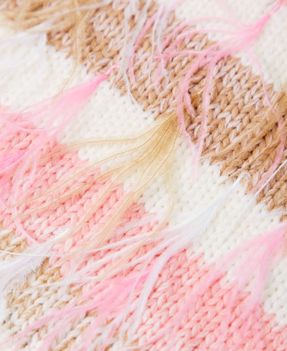 Scee by twin set Sciarpa jacquard con piume Fino Al -60%