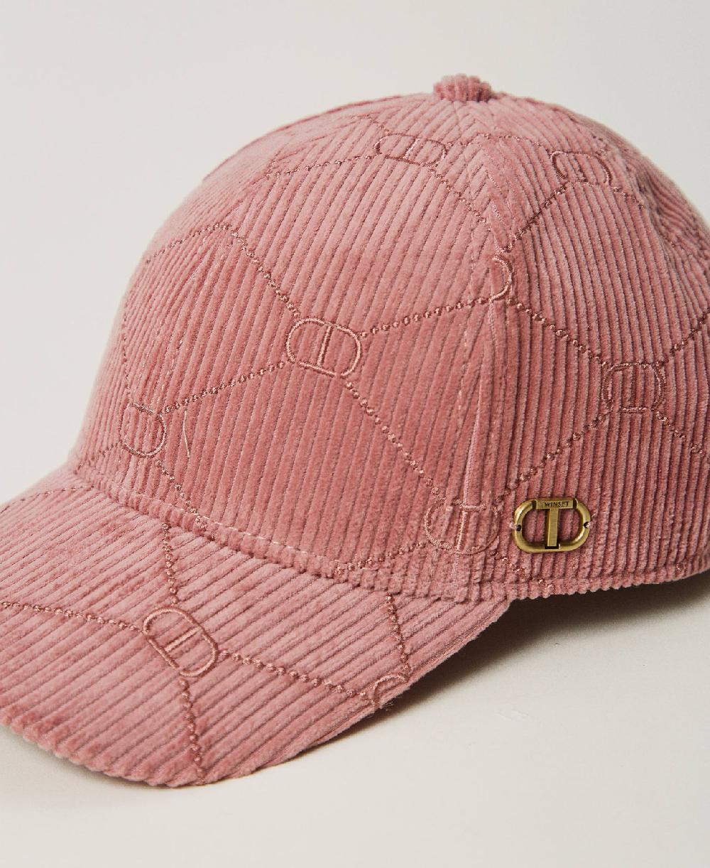 Scee by twin set Cappello da baseball in velluto con Oval T In Vendita