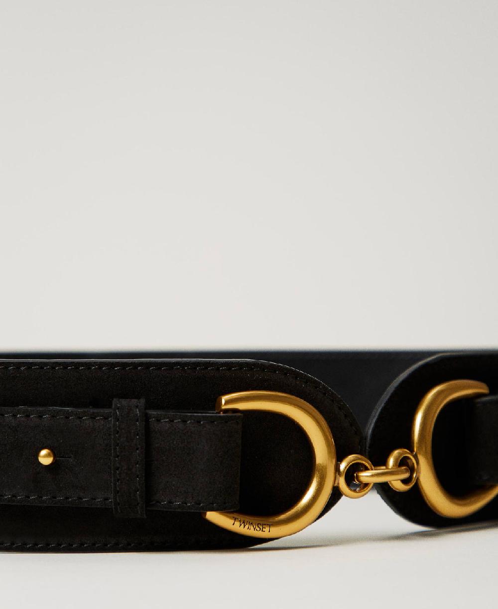 Scee by twin set Cintura in pelle con morsetto Negozio