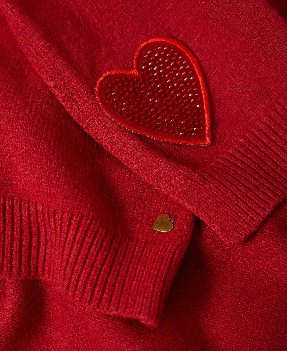 Scee by twin set Sciarpa in maglia con patch a cuore In Saldo
