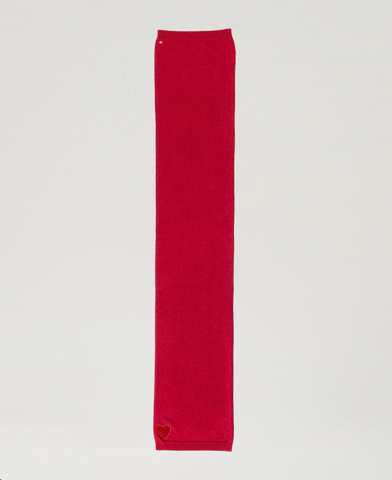 Scee by twin set Sciarpa in maglia con patch a cuore In Saldo