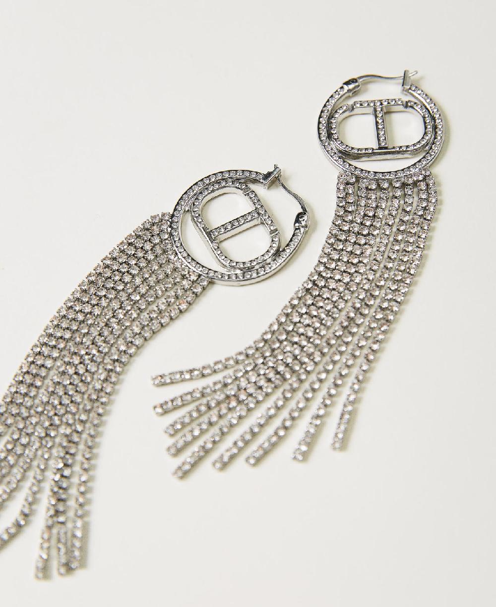 Scee by twin set Orecchini con Oval T e frange strass Italia
