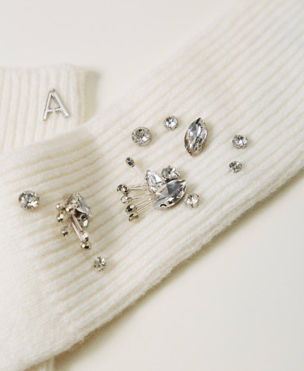 Scee by twin set Guanti in maglia con ricami Fino Al -60%