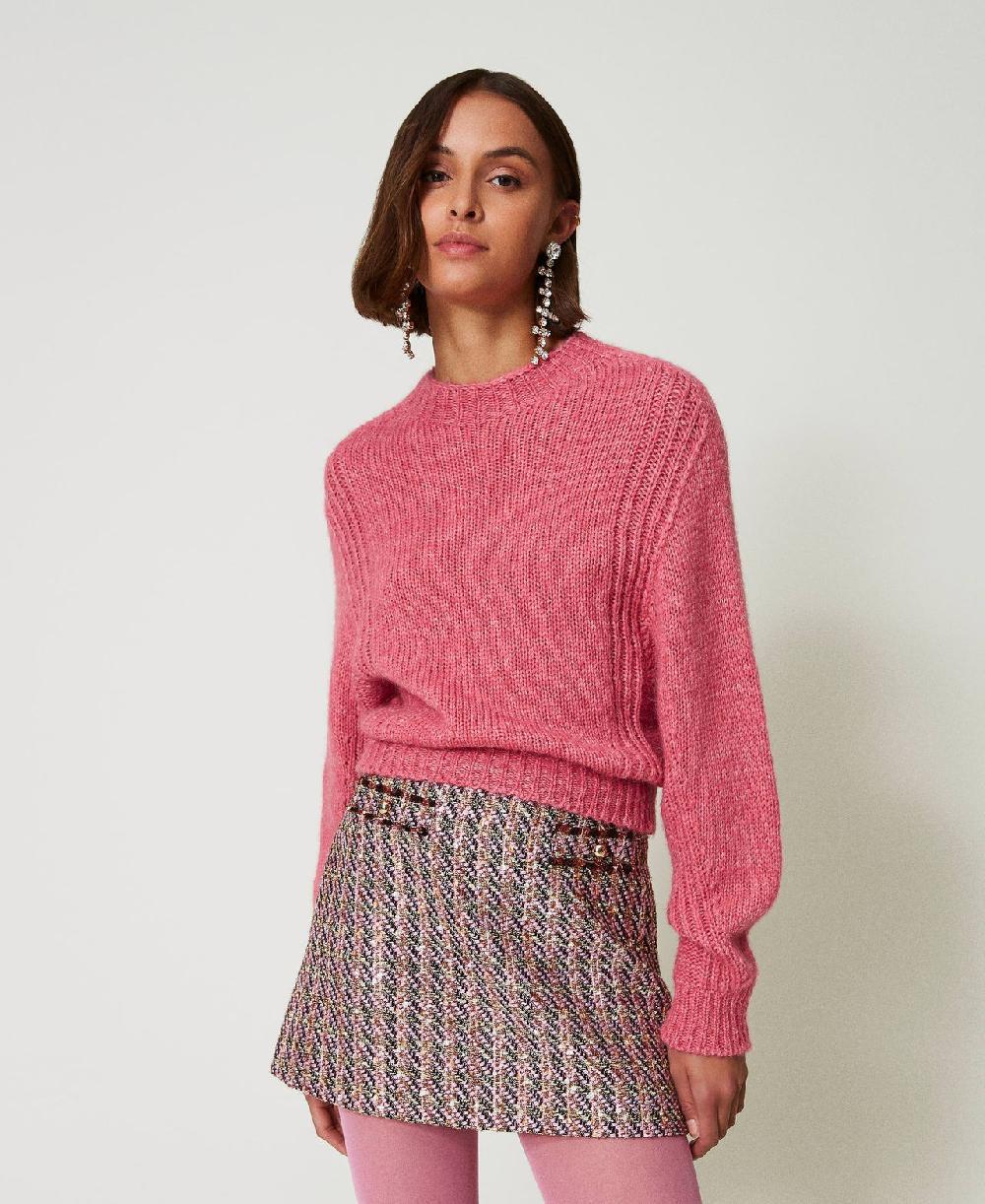 Scee by twin set Maglia lupetto in misto lana seamless Sconto
