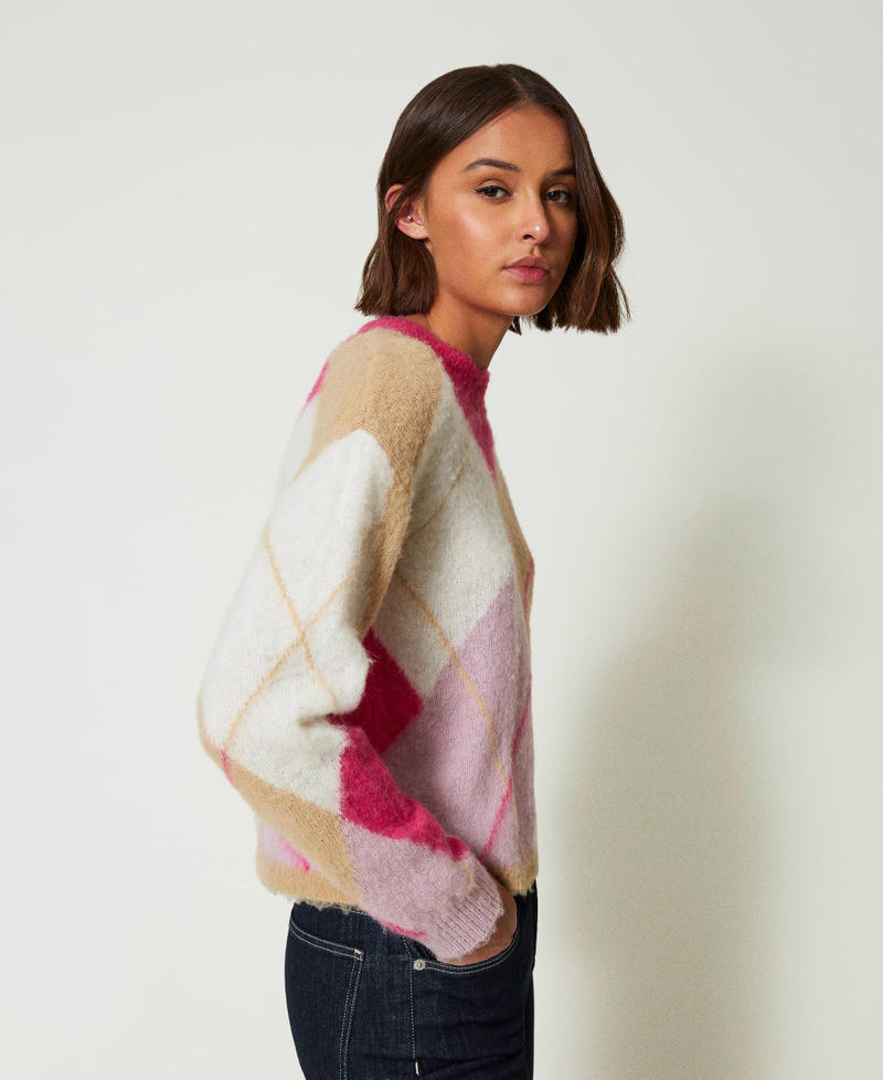 Scee by twin set Maglia jacquard argyle in misto lana Online