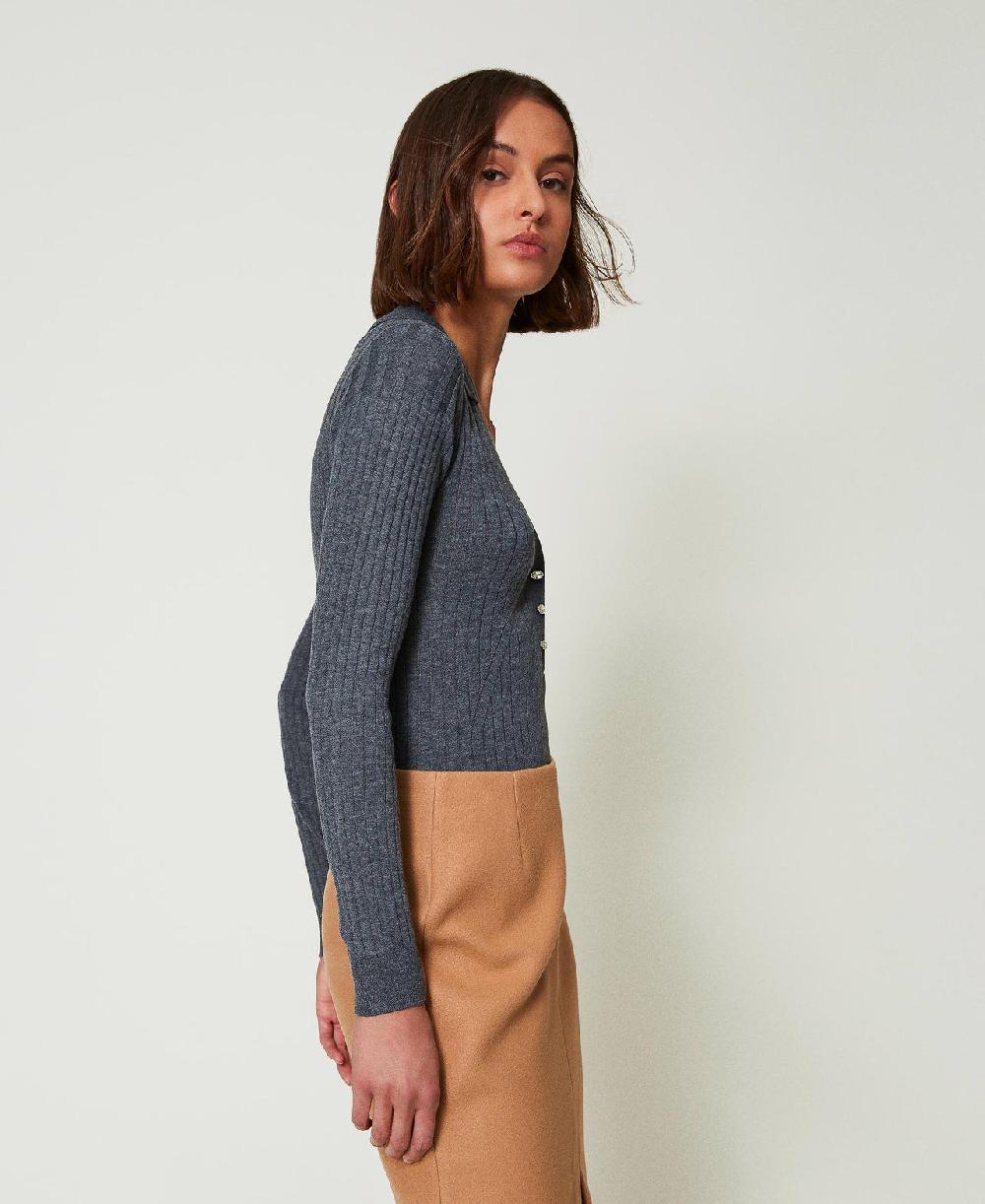Scee by twin set Maglia a coste con ricamo In Vendita