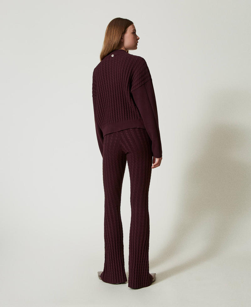 Scee by twin set Pantaloni flare in maglia a trecce Outlet