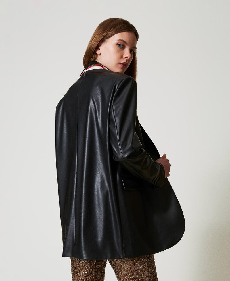 Scee by twin set Giacca blazer MYFO effetto pelle Hotsell