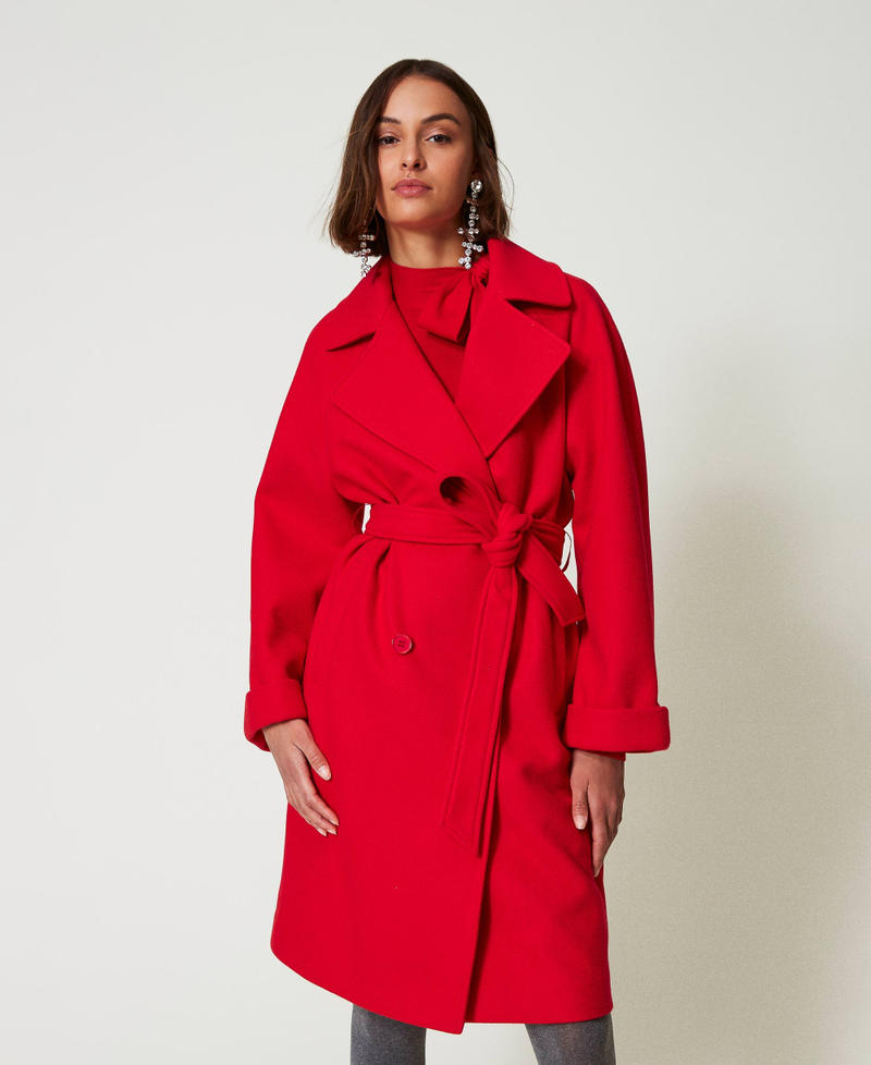 Scee by twin set Cappotto doppiopetto in panno Vendita Calda