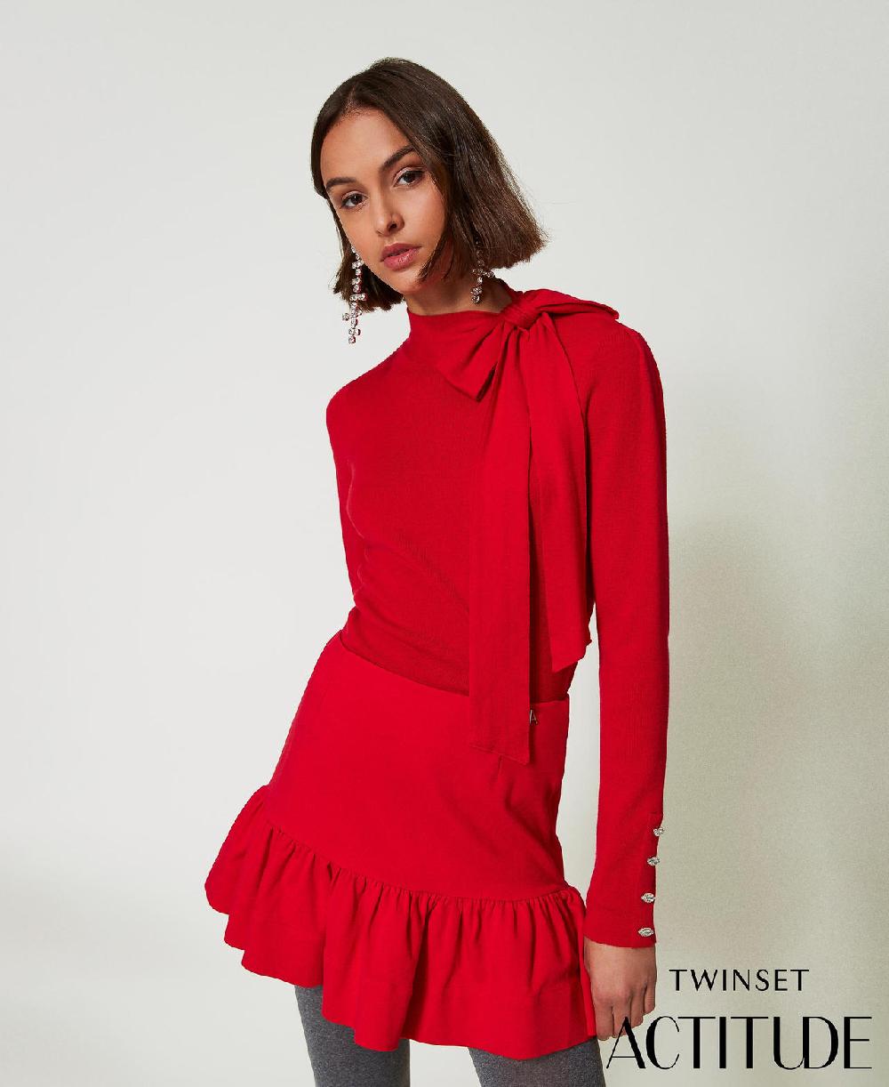 Scee by twin set Minigonna con balza Saldi Di Fabbrica