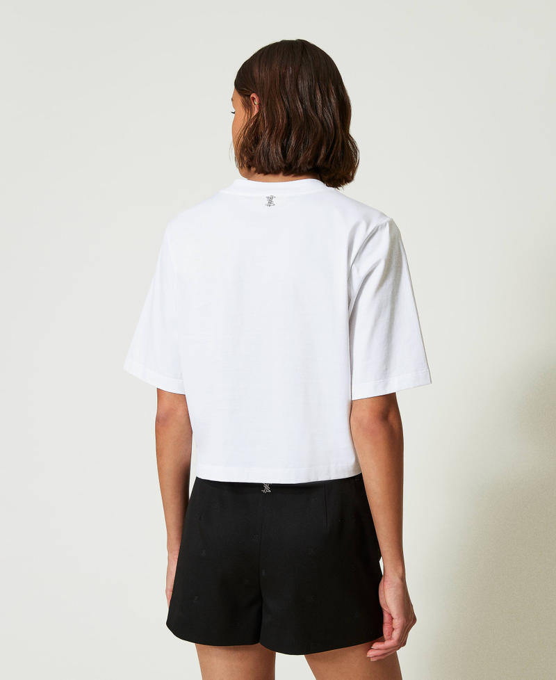 Scee by twin set T-shirt boxy MYFO con stampa e paillettes Vendite Flash