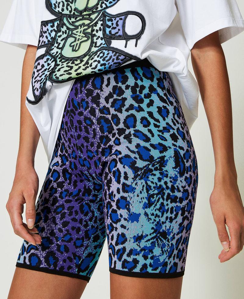 Scee by twin set Shorts biker MYFO in maglia jacquard Nuova