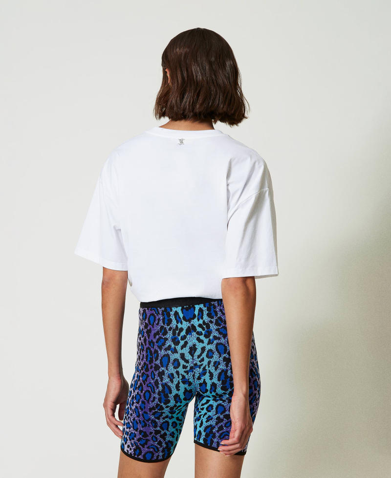 Scee by twin set Shorts biker MYFO in maglia jacquard Nuova