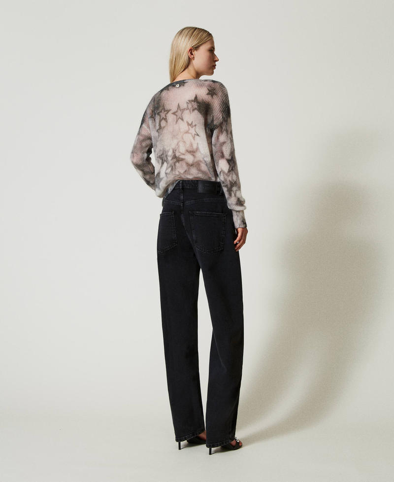 Scee by twin set Jeans nero carrot fit cinque tasche Italy