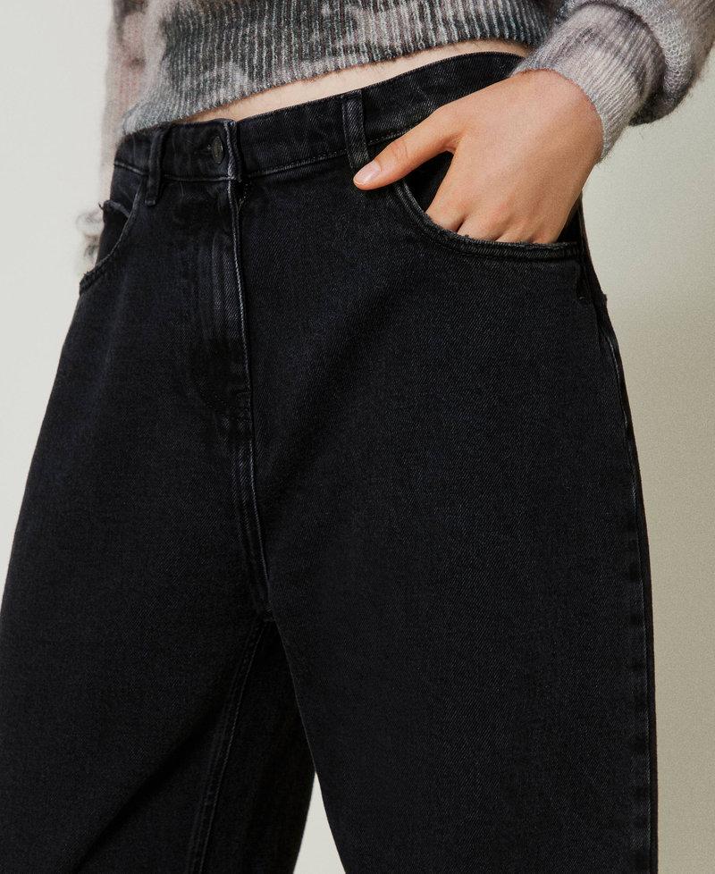 Scee by twin set Jeans nero carrot fit cinque tasche Italy