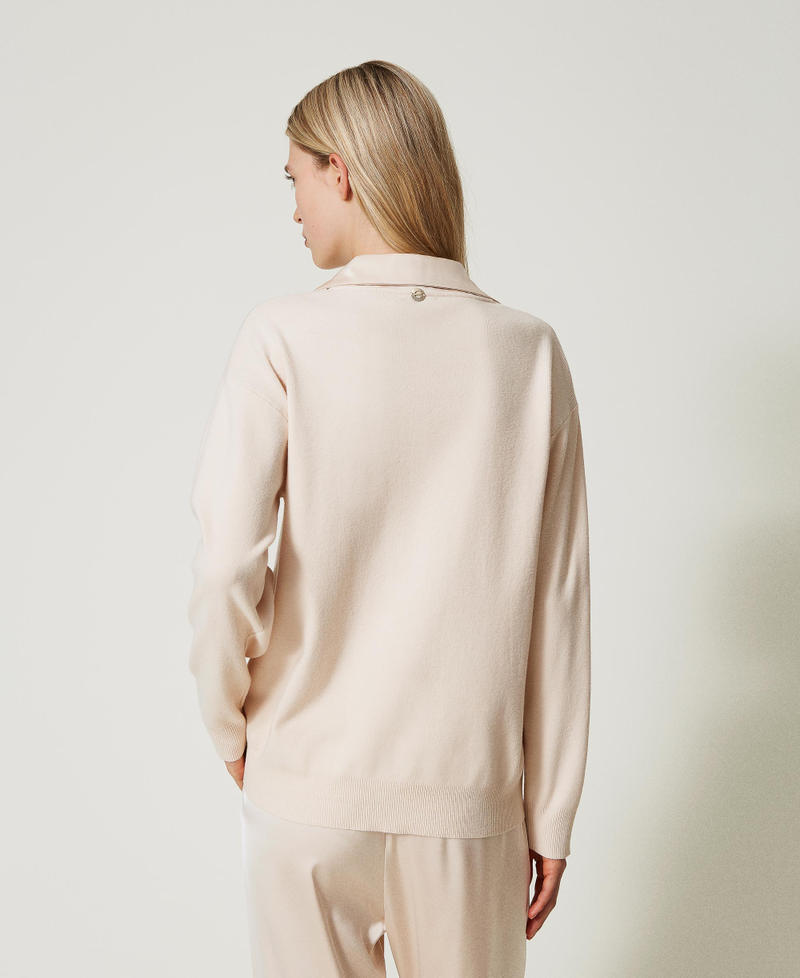 Scee by twin set Maglia con colletto in raso 2025