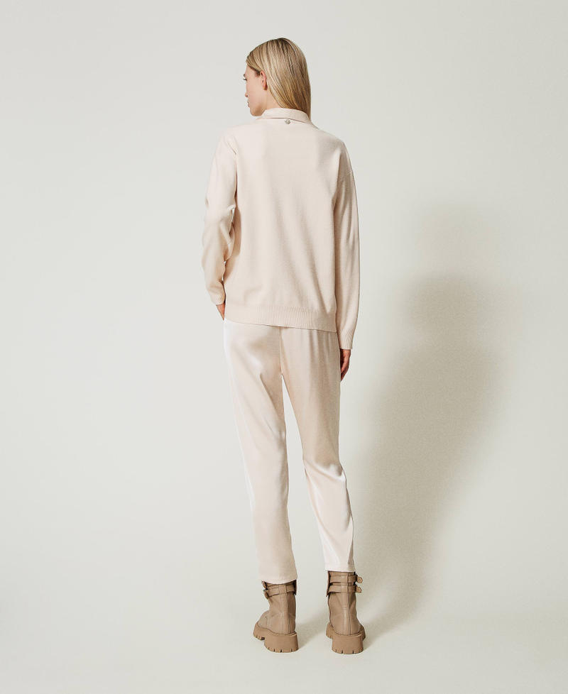 Scee by twin set Pantaloni a sigaretta in raso In Linea