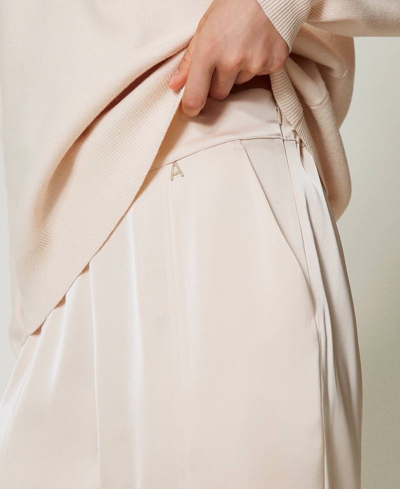 Scee by twin set Pantaloni a sigaretta in raso In Linea