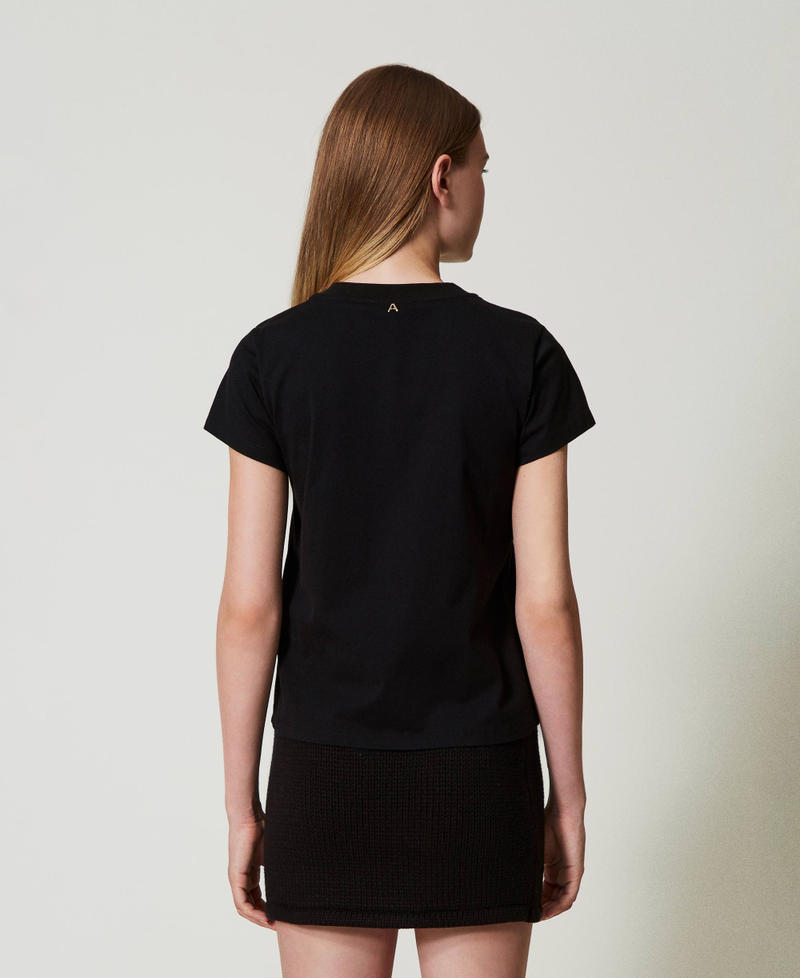 Scee by twin set T-shirt con logo e strass Negozi Online