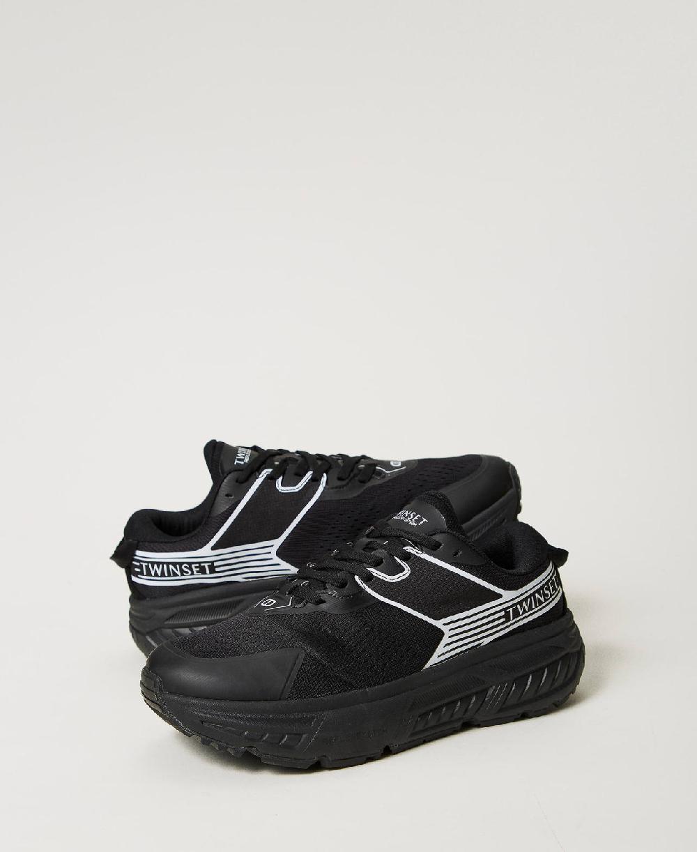 Scee by twin set Sneakers Fessura a righe con logo a contrasto Promozione Limitata