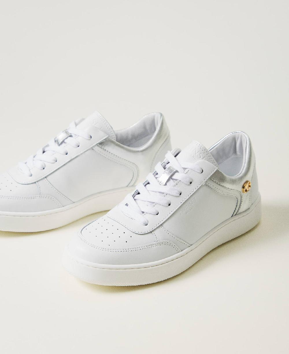 Scee by twin set Sneakers in pelle con inserti laminati Shopping Online