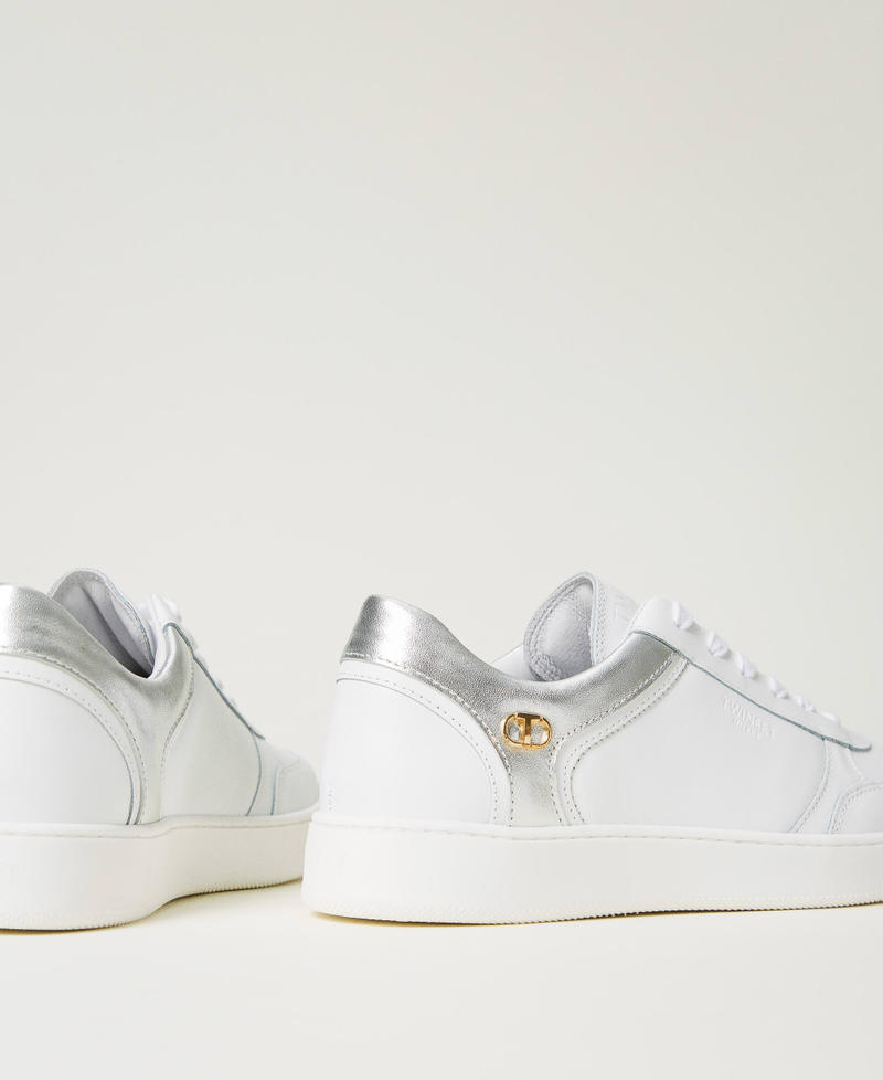 Scee by twin set Sneakers in pelle con inserti laminati Shopping Online