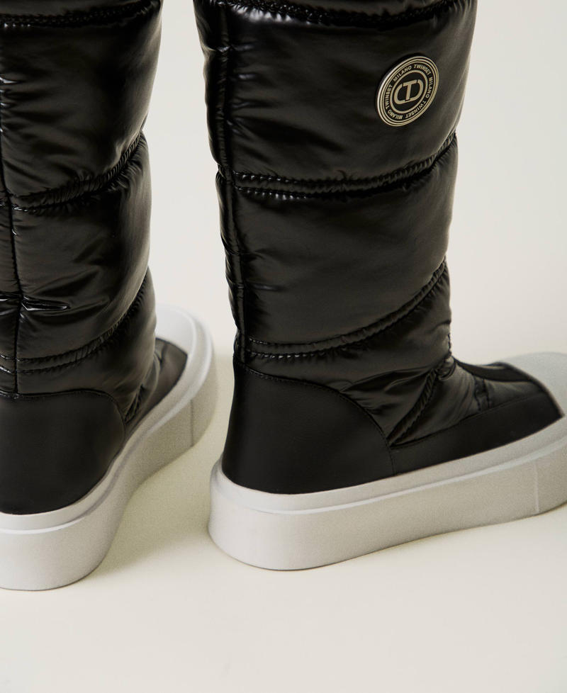 Scee by twin set Stivali imbottiti con logo Saldi Di Fabbrica