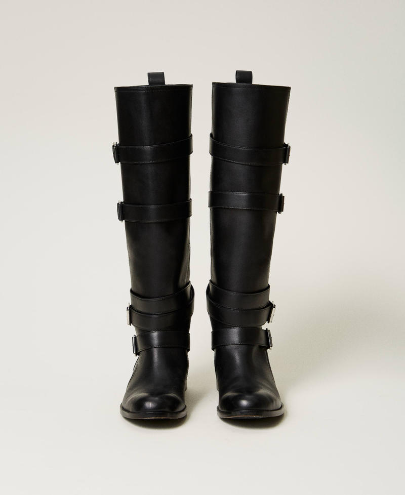 Scee by twin set Stivali in pelle con cinturini Vendite Flash