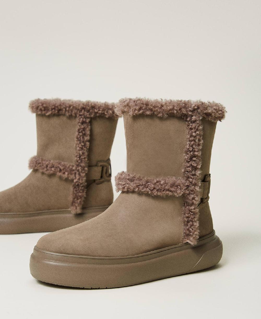 Scee by twin set Stivaletti con dettagli in faux fur Moda