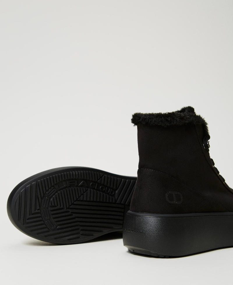 Scee by twin set Sneakers alta con faux fur Negozi Online
