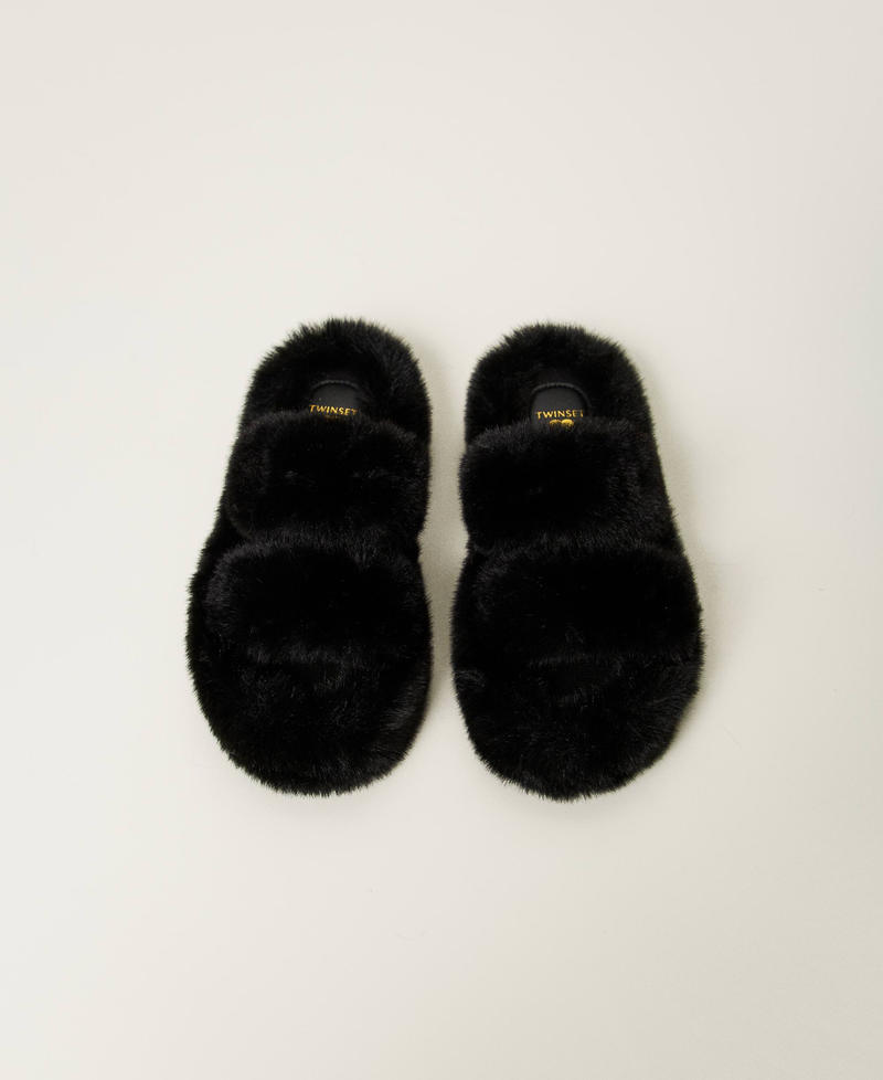Scee by twin set Sandali slide in faux fur Acquista Ora