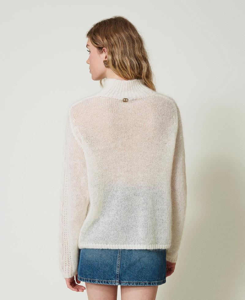 Scee by twin set Maglia lupetto in lana e mohair con pizzo Affare Del Giorno