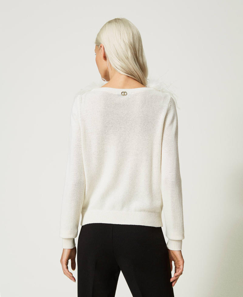 Scee by twin set Maglia regular in misto lana con piume Prezzo Ridotto