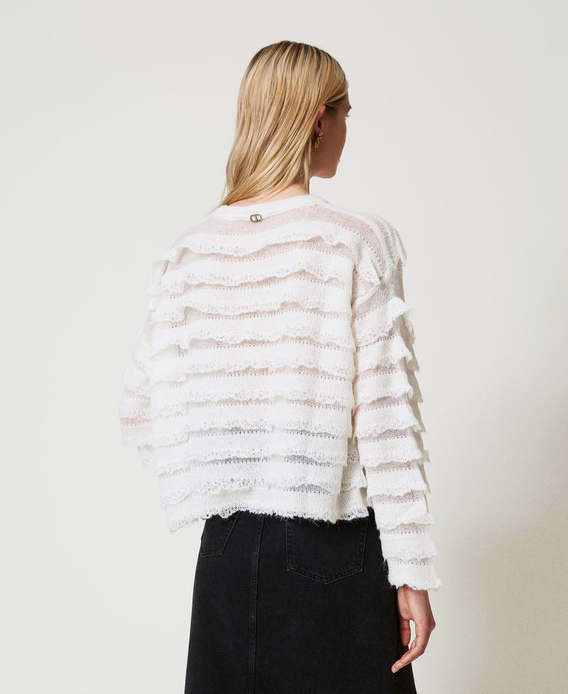 Scee by twin set Maglia boxy con balze effetto pizzo Novità