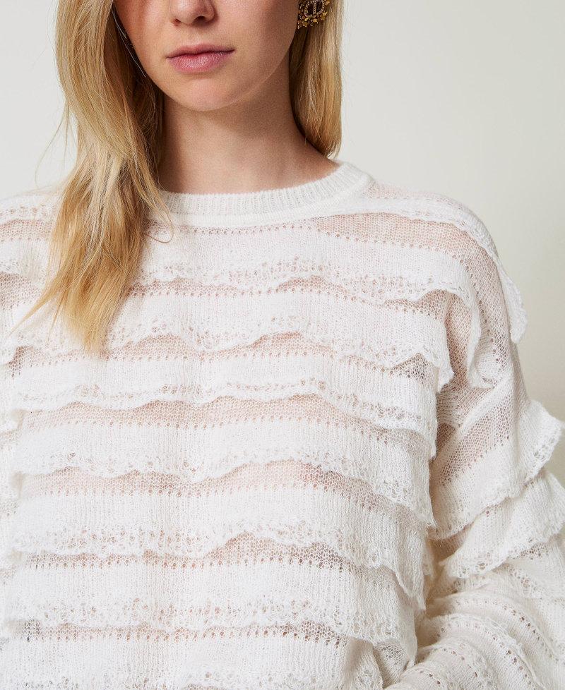 Scee by twin set Maglia boxy con balze effetto pizzo Novità