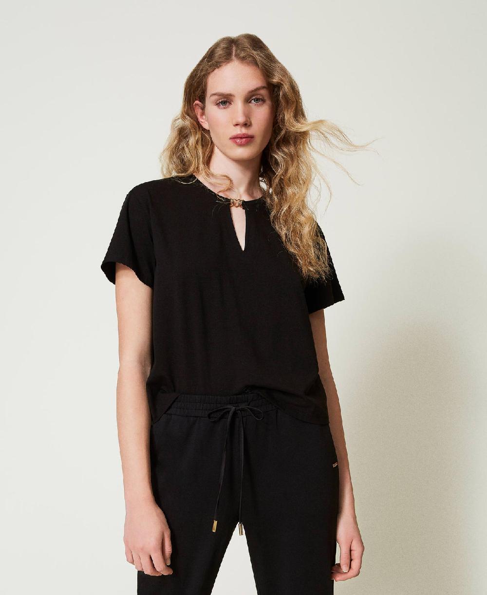 Scee by twin set T-shirt con morsetto a cuore Offerta