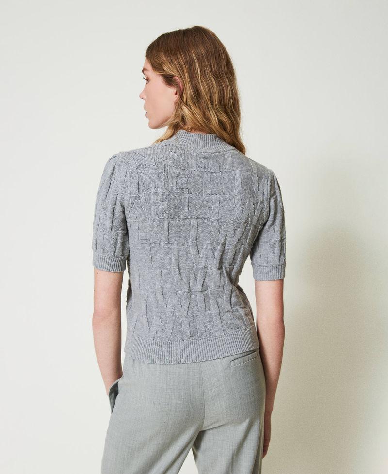 Scee by twin set Maglia in cotone e cashmere con logo In Vendita