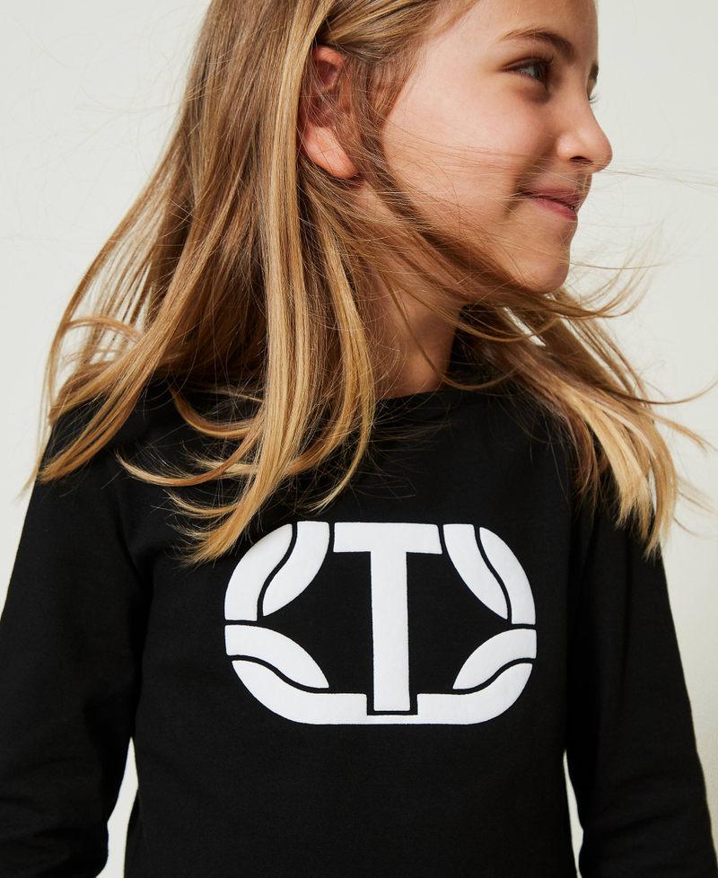 Scee by twin set T-shirt cropped con logo gommato Vendita Economica