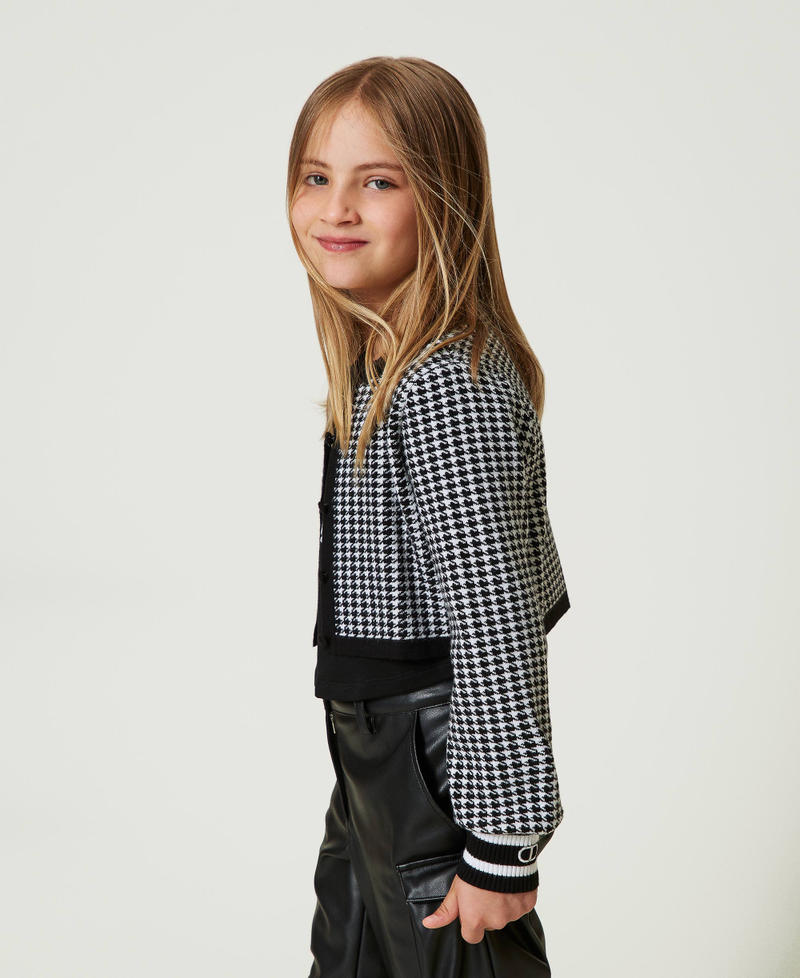 Scee by twin set Giacca in maglia jacquard pied de poule Saldi Di Fabbrica